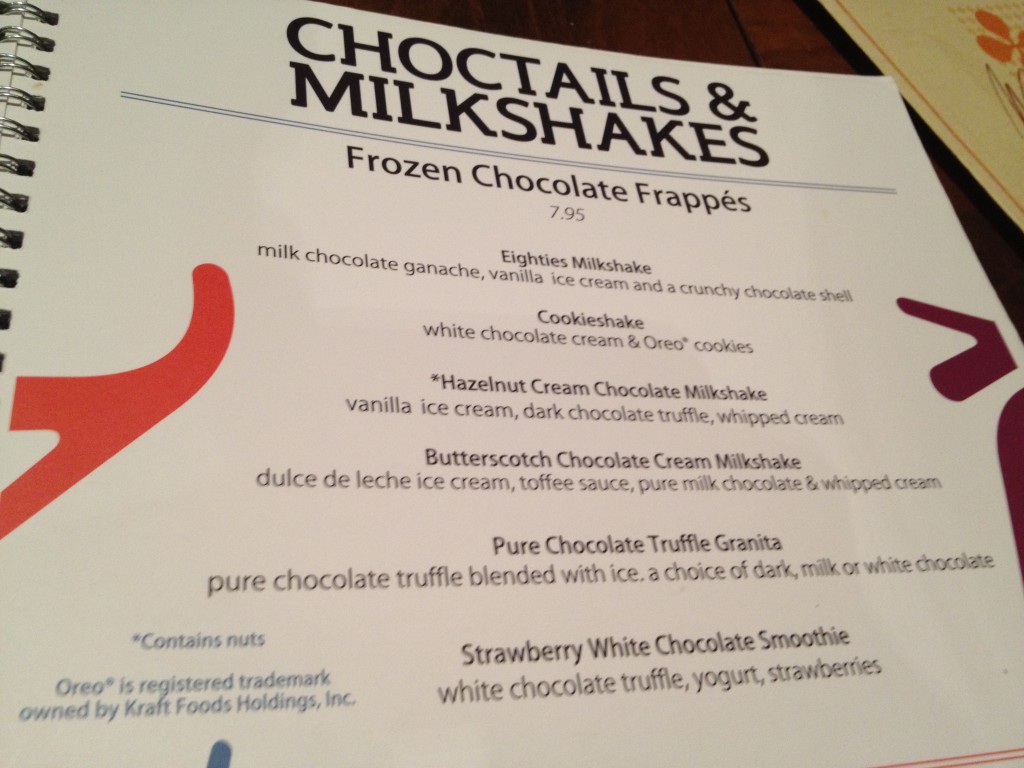 The Hazelnut Chocolate Cream Milkshake is what I recommend, but the other stuff is good too.