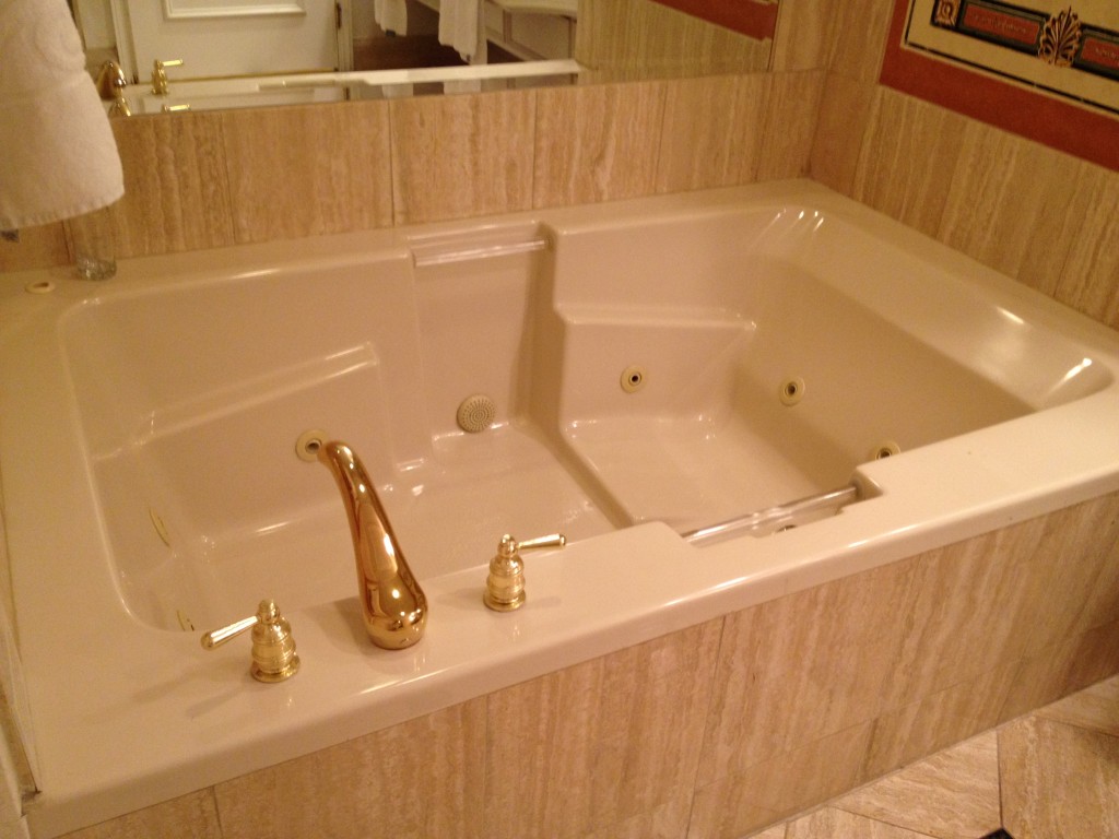 The bathroom had a really big tub, and it had jets!