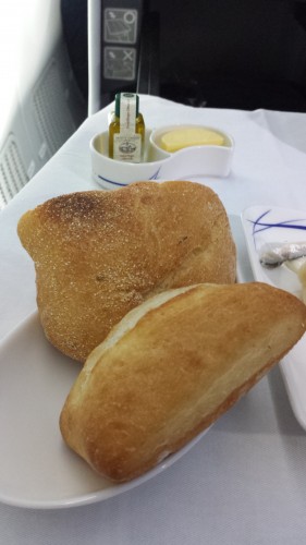 I got to choose warm bread from a basket, and it came with olive oil and butter. The ciabatta bread was really good with the olive oil.