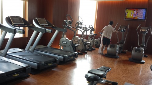 Modern equipment in the gym.