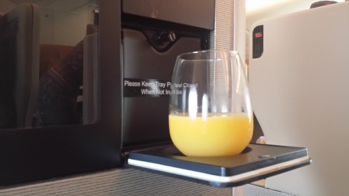 Welcome drink (orange juice).