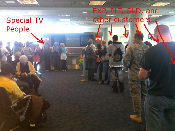 a group of people waiting in line