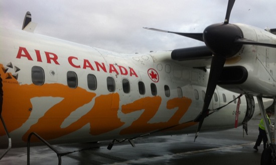 close-up of an airplane with a logo on it