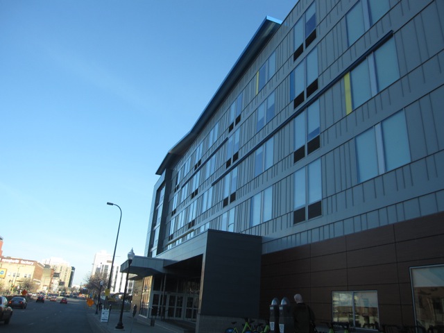 a building with many windows