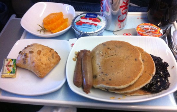 a tray with food on it