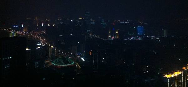 a city at night with lights