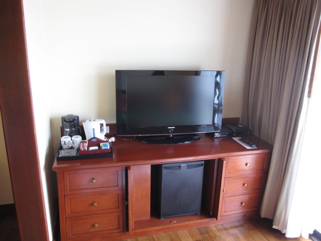 a tv on a table