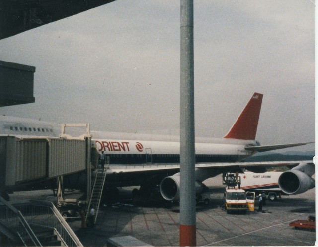 a plane parked at an airport