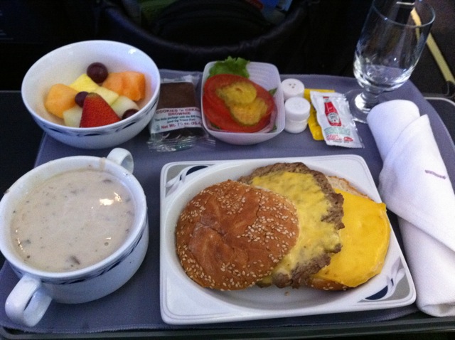 a tray of food on a table
