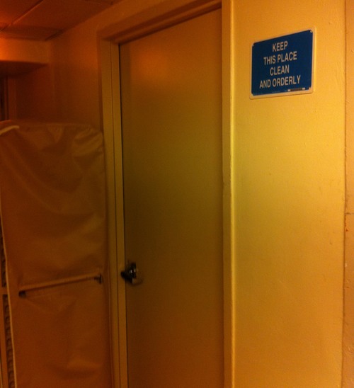 a door with a sign on it