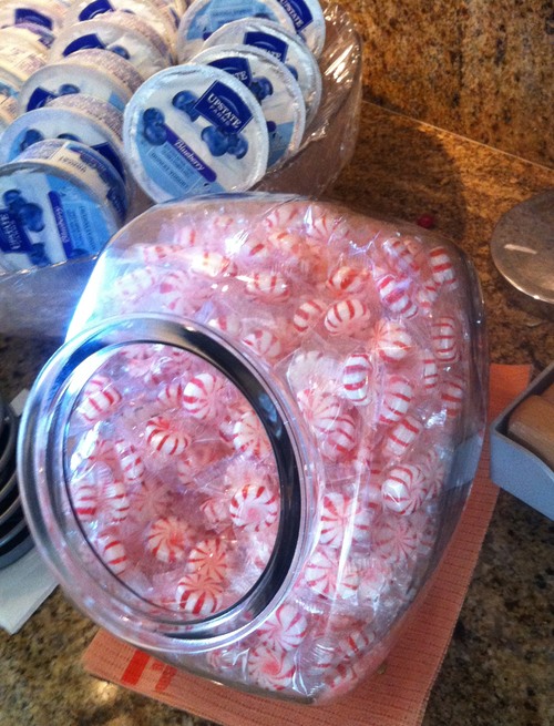 a jar of peppermints