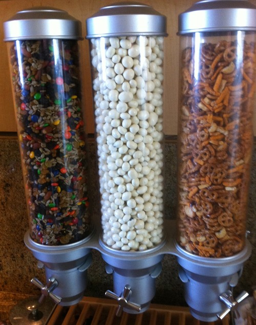 a group of containers of food