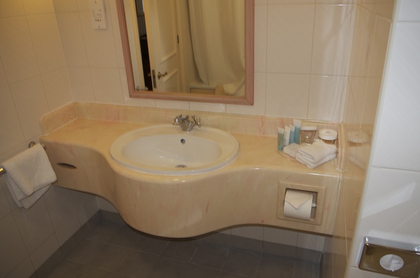 a sink in a bathroom