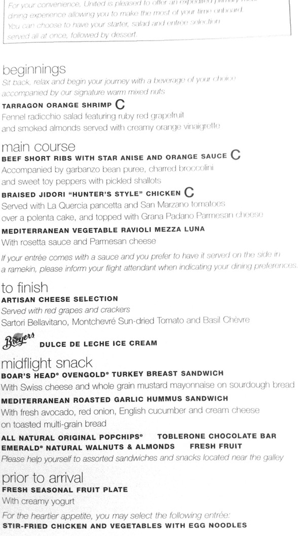 a menu of a restaurant