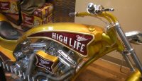 a motorcycle with a logo on it