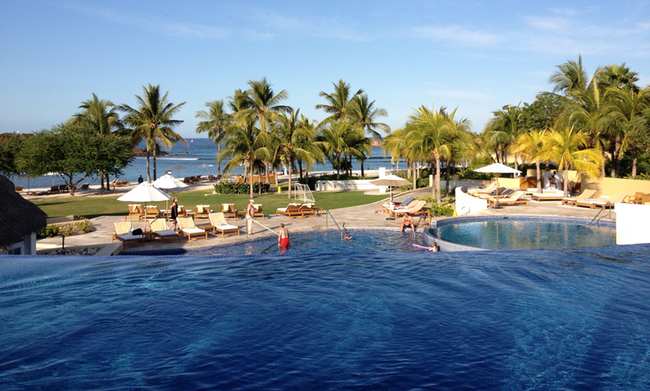 a pool with people in it