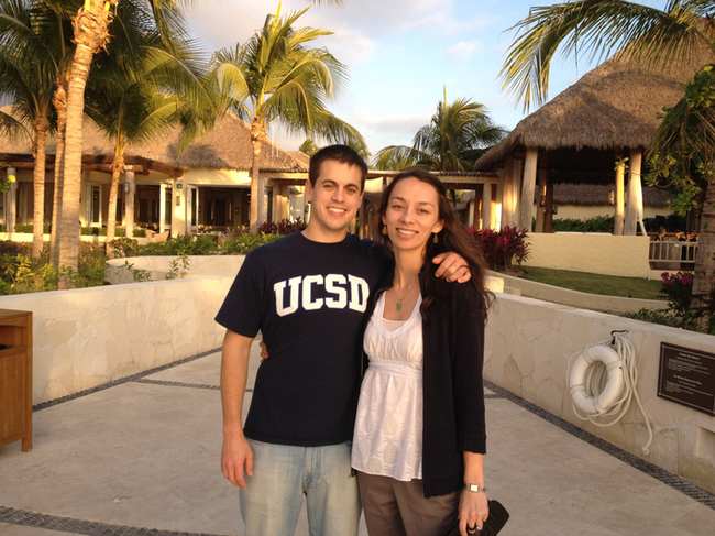 a man and woman posing for a picture