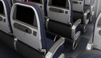 a row of seats on an airplane