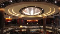 a large circular ceiling with a circular light
