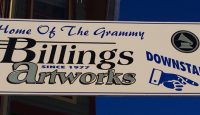 a sign with black text