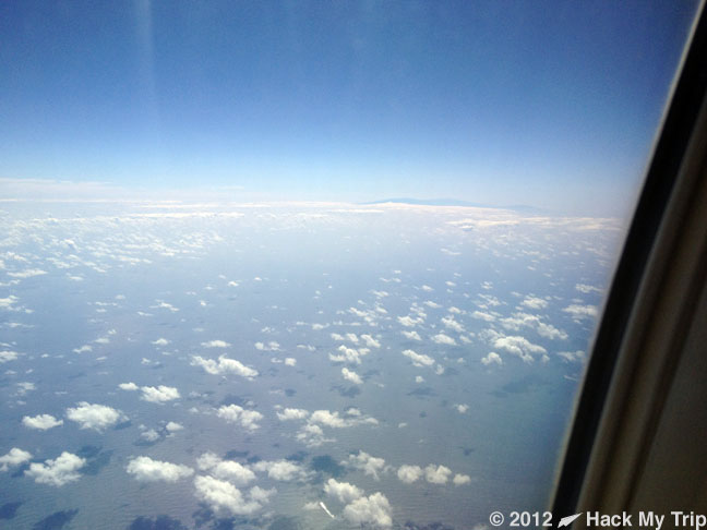 View of Hawaii from a plane