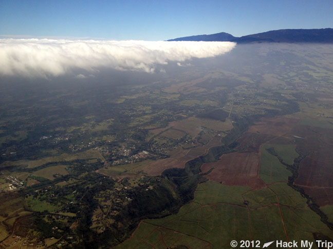 view of Hawaii from a plane