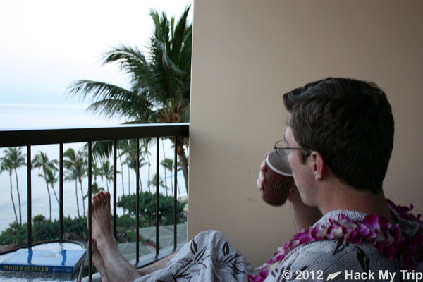 picture of Scott drinking coffee on balcony