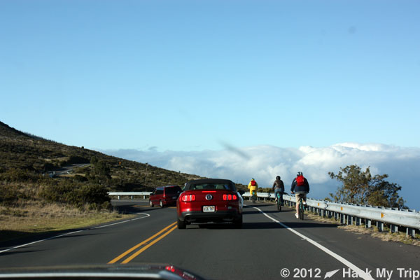 picture of traffic at Haleakala