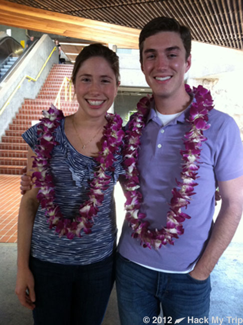 picture of Megan and Scott with leis