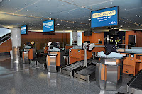 a check in area at an airport