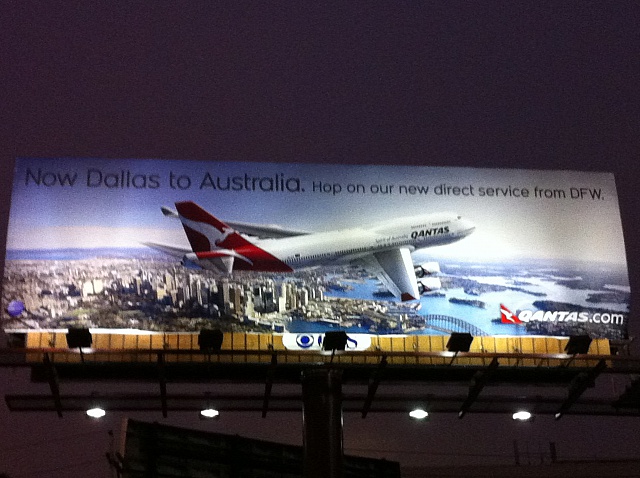a billboard with an airplane on it