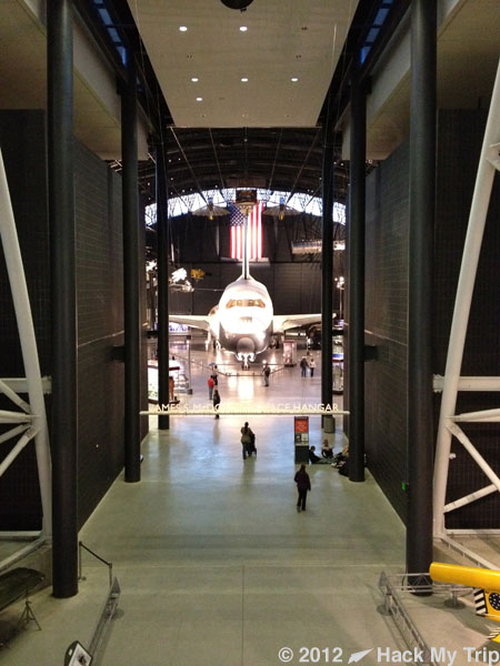 picture of a space shuttle inside museum