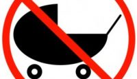 a no stroller sign