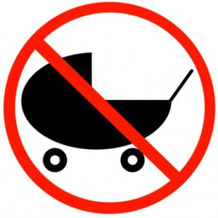 a no stroller sign