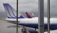 a plane parked at an airport