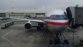 a plane parked at an airport