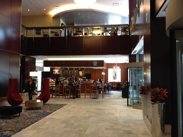 picture of Starbucks coffee stand inside hotel