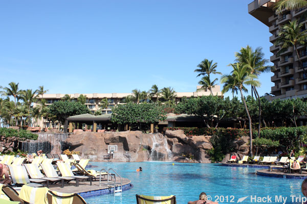 picture of hotel pool and waterfall