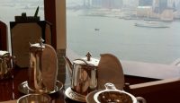 a tea set on a table