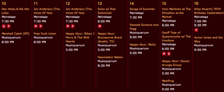 Triple Door event calendar image