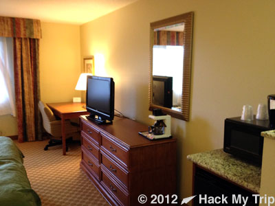 picture of hotel dresser and television