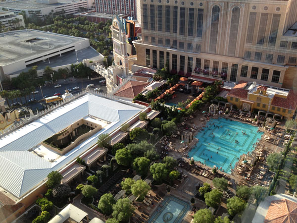 picture of hotel pools taken from above