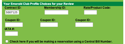 image of National discount code entry page