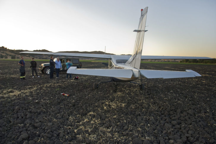 picture of a plane in a field