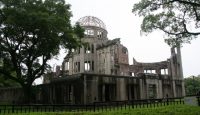 Hiroshima Peace Memorial with a dome on top