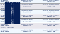 a screen shot of a flight schedule