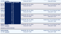 a screen shot of a flight schedule