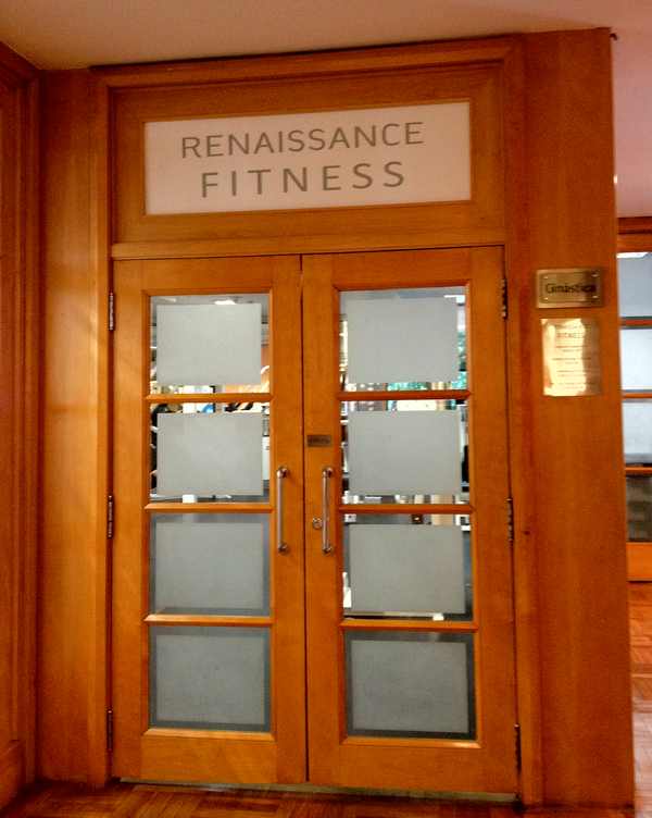 a door with glass panels