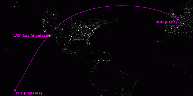 a map of the earth with a purple line