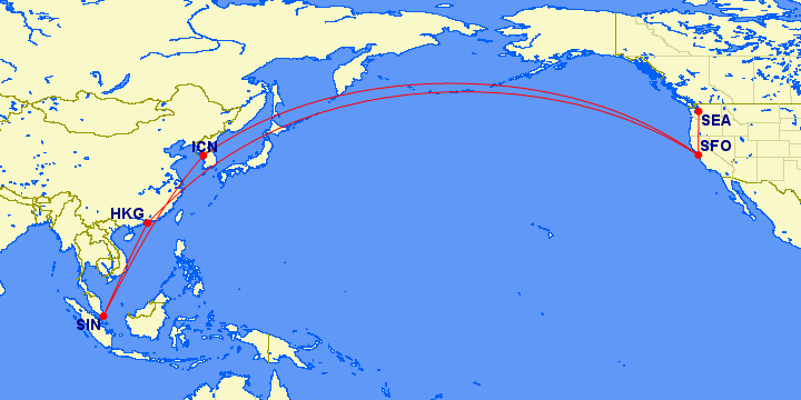 GCMap flight path map